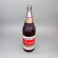 PUBBLICITARIO FERRARELLE BOTTIGLIA VETRO VINTAGE ARANCIATA ANNI 70 - MAI APERTA!