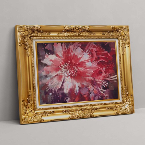 Quadro astratto con fiori - con,
