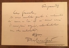 Cartolina autografa di Falcone Lucifero