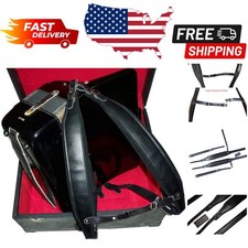 Set tracolla fisarmonica in pelle nera per strumenti basso 96 e 120