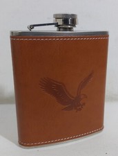 92447 Fiaschetta in acciaio e pelle - Aquila Lianyg - 7 oz