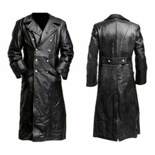 Trench uomo nero - , pelle