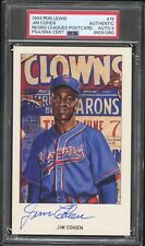 JIM COHEN AUTO GRADE 9 PSA/DNA NEGRO LEAGUES POSTCARD 1994 RON LEWIS #15