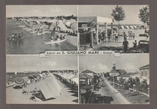 SALUTI DA S. SAN GIULIANO MARE RIMINI CARTOLINA FG VG 1956 ? - MARIA GIANI