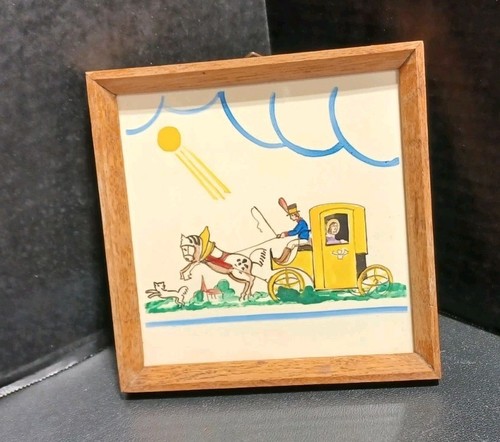 Piastrella carrozza cavalli