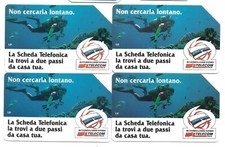 °4 SCHEDE TELEFONICHE  P.F ITALIA - VARIANTE punto bianco n. 608a - usate°