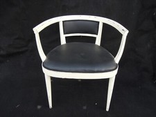 POLTRONCINA DA CAMERA O INGRESSO VERA PELLE NERA VINTAGE POLTRONA SEDIA SALA