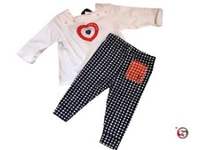 Petit Bateau completo Pantaloni e maglia bambina 6 mesi
