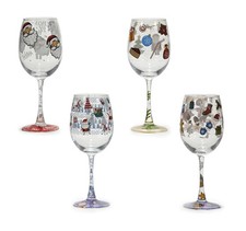 Set 4 Calici vino Natalizi in