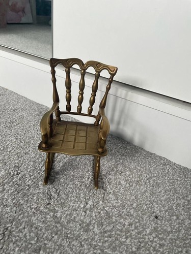 Vintage brass metal chair - vintage,