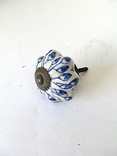 Pomello Maniglia in ottone e ceramica decorata per Cassetti e Mobili antichi