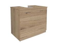 Mama Store Copricolonna Mobile in Kit da Montare Sottolavabo con 2 Ante Quercia