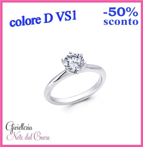 Anello solitario oro bianco - anello,