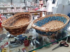 2 Ceste cestini in Vimini per confezioni regalo o decorazioni