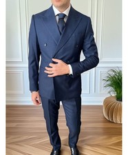 Abito uomo doppiopetto blu - ,
