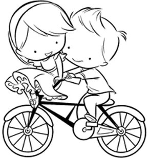 Timbro legno amore bici - timbro,
