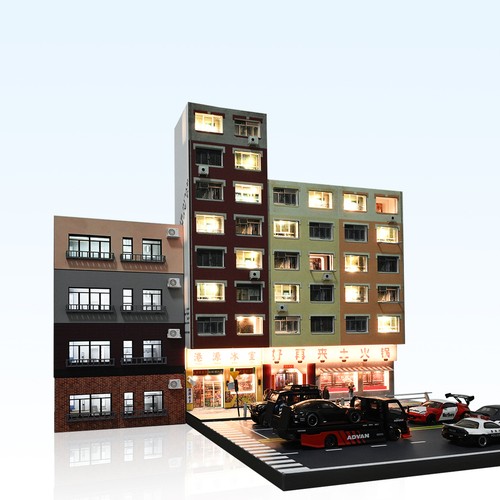 Diorama auto garage - 1/64,