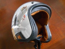 Casco Jet cromato con visiera ,taglia M o L- custom-Harley- scooter