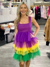 THREE TIERED TULLE DRESS