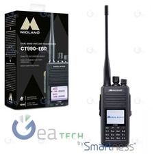 RADIO RICETRASMETTITORE PORTATITLE DUAL BAND VHF 10W CT990-EBR BATTERIA 3600MAH