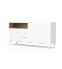 MOBILE BUFFET BIANCO 3 ANTE E 3 CASSETTI, 176X90X48 CM