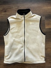 Gilet Timberland uomo adulto grande Polartec beige pile senza maniche outdoor zip up