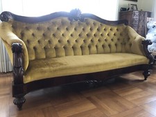 Divano a barca Luigi Filippo in mogano