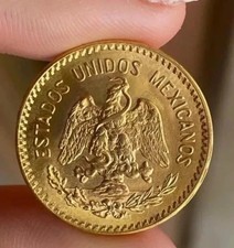 MESSICO 5 PESOS 1955 HIDALGO ORO GOLD 900 FIOR DI CONIO UNC PERIZIATA