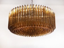 Grande lampadario in vetro Di Murano Triedri - 391 prims ambra chiara