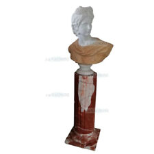 Busto Apollo con colonna in marmo statua busti pietra arredo lusso casa villa