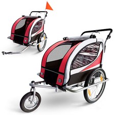 SAMAX Jogger Rimorchio Bici Bambini 2in1 Passeggino Sospensione Bambini 360° Nuovo
