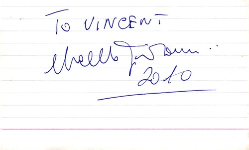 Scheda 3x5 autografata