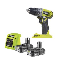 TRAPANO AVVITATORE A PERCUSSIONE A BATTERIA RYOBI "R18PD2-215G" 2 BATTERIE 18...