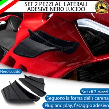 SET 2 SPOILER ALI LATERALI ADESIVI NERO CARENA MOTO PER CAGIVA ALETTA ROSSA 350