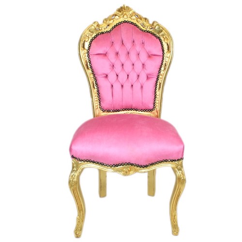 Sedia barocca sedia rosa oro