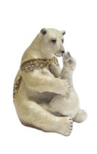 Orso polare in peltro smaltato
