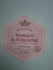 ETIQUETTE DE VIN - ARMAGNAC - MARQUIS DE RIBERPRÉ V.S.O.P.