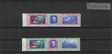 1933 ITALIA REGNO serie di 2 Trittici "POSTA AEREA CROCIERA NORD ATLANTICA - ...