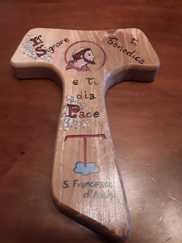 Tau croce legno ulivo assisi - tau,