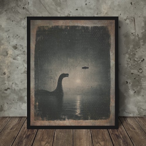 Loch ness monster ufo wall - monster,