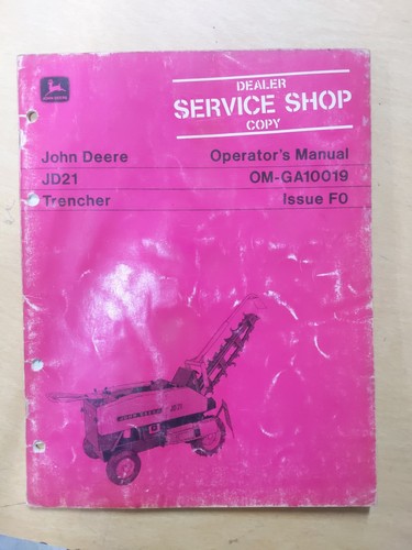 John deere jd21 - jd21, manuale