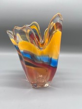 VASO IN VETRO SOFFIATO COLORATO GIAPPONESE IWATSU HINERI VINTAGE 60s 70s