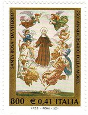 2001 REPUBBLICA ITALIANA n. 2560 SANTA ROSA VITERBO 1 V. MNH MF131889