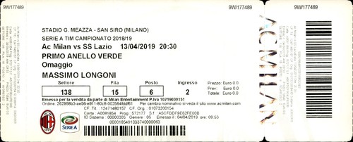 Biglietto stadio milan vs - ac,