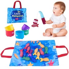 Chiluxendo Gioco Pesca Morbidi per Bambino in Tessuto, Pesci Bambino Colorato Gi