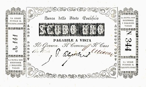 Italia scudo 1854 - italia, banca