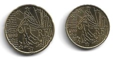 francia rare 10 e 20 cent. 1999 FDC
