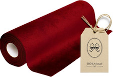 Runner Da Tavola in Velluto, in Rosso Bordeaux (28 Cm X 5 M), Runner in Polieste