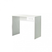 Scrivania con Ripiao estraibile Porta Pc Trento Truciolato Bianco DecHome