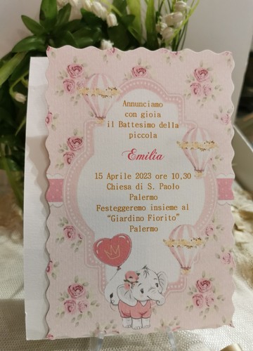 Invito battesimo elefantino - invito,